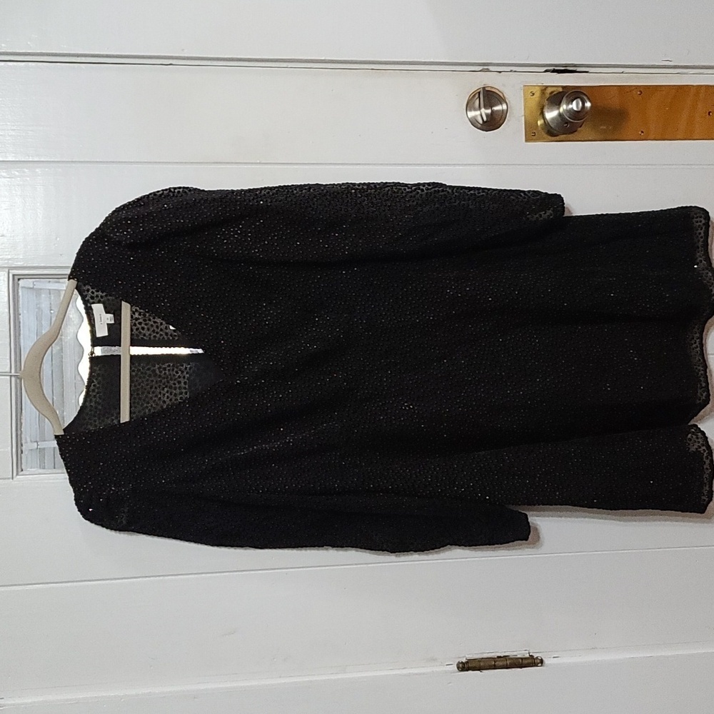 NWT A Loves A Womens Black Dress W/Gold Accents Sheer Sleeves‎ Holidays Sz 10
